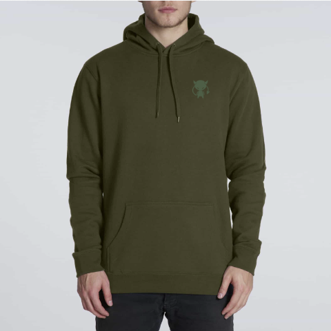 Men's Military Green Stencil Hood