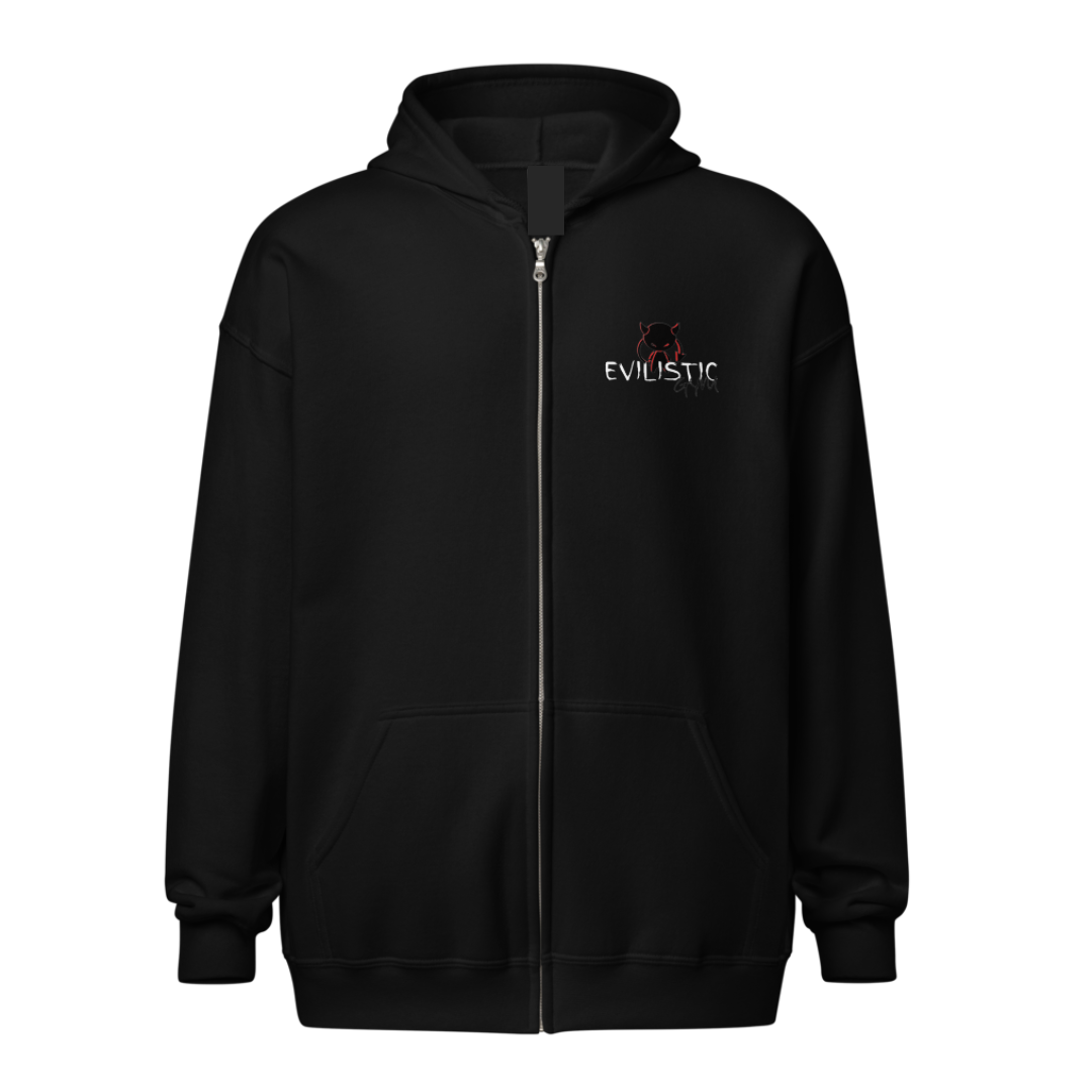 Men's Black Broken Blend Zip Up Hoodie