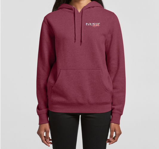 Women's Berry Red Stencil Hoodie