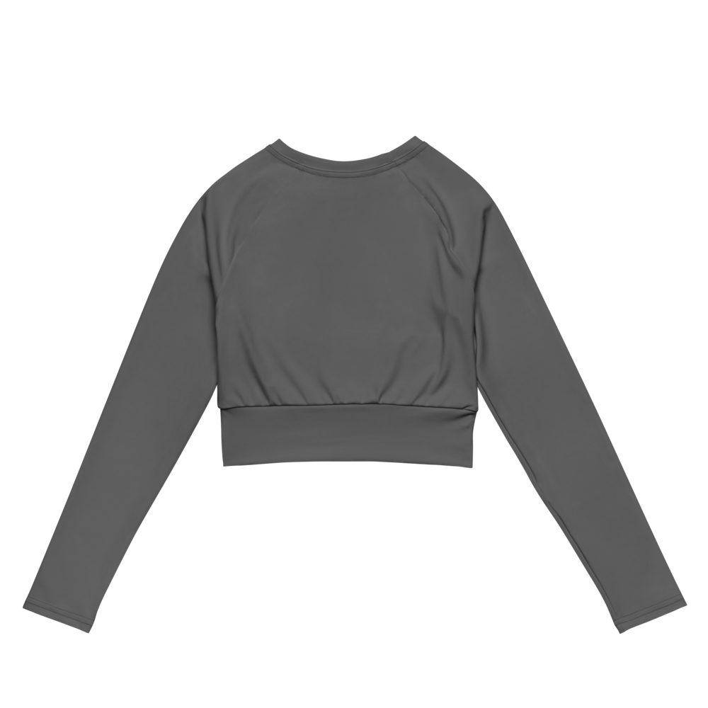 Women's Grey Long Sleeve Crop Fit Tee