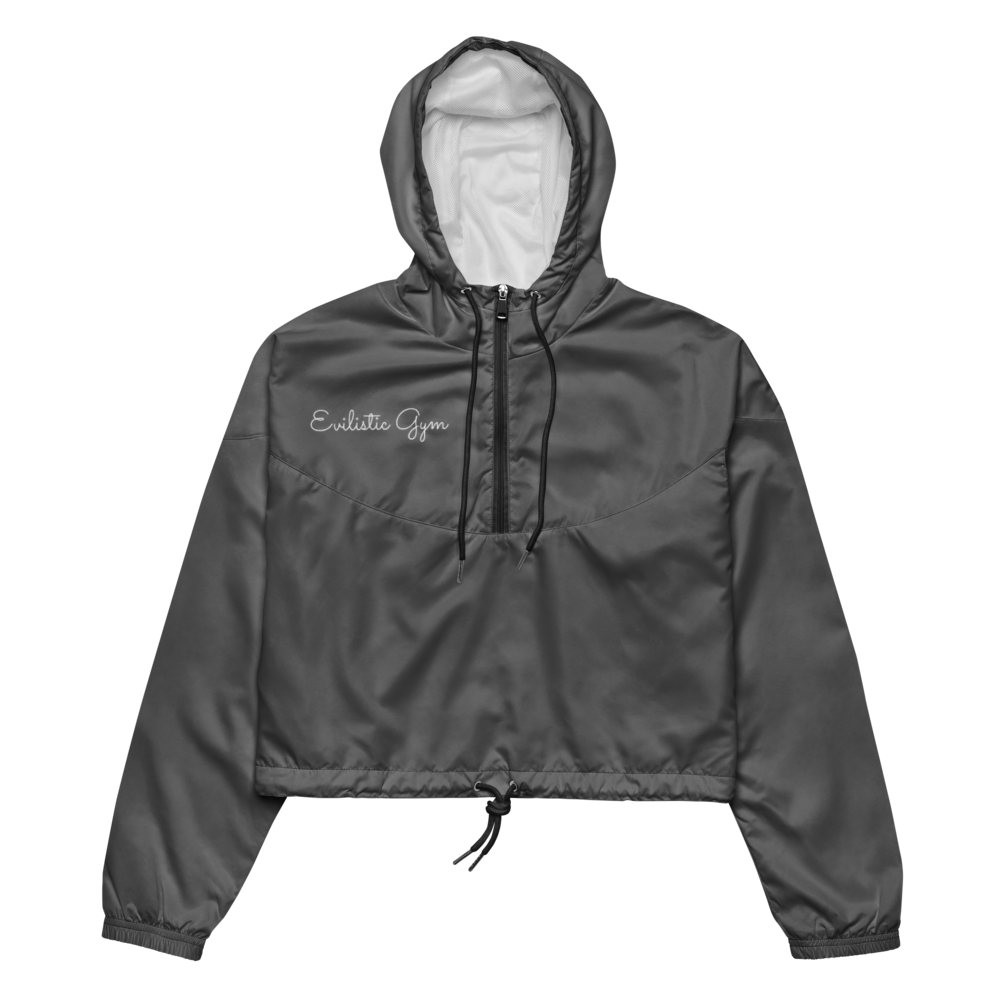 Women's Grey Cropped Windbreaker